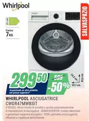 Whirlpool - Asciugatrice CWDR47WWBSILT Whirlpool - Asciugatrice CWDR47WWBSILT