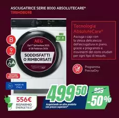 Aeg - Asciugatrice Serie 8000 Absolutecare TR8HDB6G9B