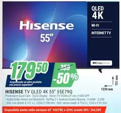 Hisense - Tv Qled 4k 55" 55E790