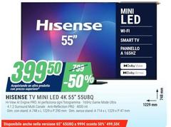 Hisense - Tv Mini Led 4k 55" 55U8Q