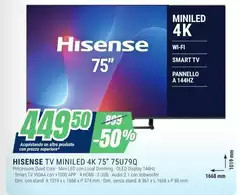 Hisense - Tv Miniled 4k 75" 75U7Q