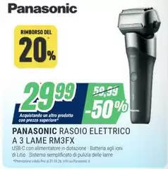 Panasonic - Rasoio Elettrico A 3 Lame Rm3FX