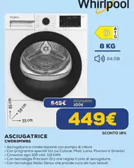 Whirlpool - Asciugatrice CWD83MWBS Whirlpool - Asciugatrice CWD83MWBS