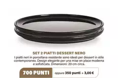 Neri - Set 2 Piatti Dessert Nero