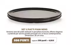 Set 2 Piatti Piani Nero