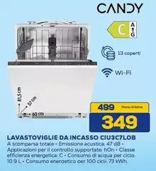 Candy - Lavastoviglie Da Incasso CIU3C7LOB Candy - Lavastoviglie Da Incasso CIU3C7LOB
