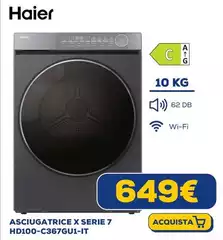 Haier - Asciugatrice X Serie 7 HD100-C367GU1-IT Haier - Asciugatrice X Serie 7 HD100-C367GU1-IT