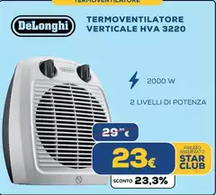De Longhi - Termoventilatore Verticale Hva 3220 De Longhi - Termoventilatore Verticale Hva 3220