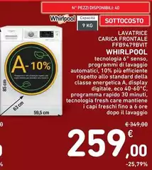 Whirlpool - Lavatrice Carica Frontale Ffb447b2vit