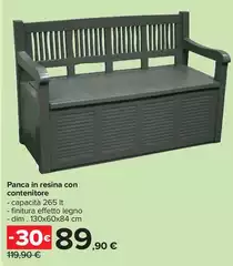 Panca In Resina Con Contenitore