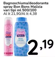 Malizia - Bagnoschiuma/Deodorante Spray Bon Bons