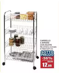 Carrello 4 Ripiani Con Ruote