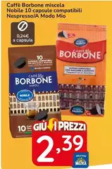 Caffe Borbone - Miscela Nobile 10 Capsule Compatibili Nespresso/A Modo Mio