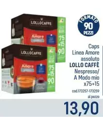 Lollo Caffè - Caps Linea Amore Assoluto Nespresso