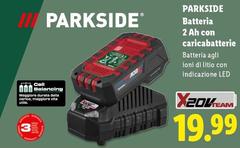 Parkside - Batteria 2 Ah Con Caricabatterie Parkside - Batteria 2 Ah Con Caricabatterie