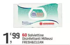 Fresh & Clean - 60 Salviettine Disinfettanti Milleusi