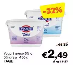 Fage - Yogurt Greco 5% O 0% Grassi