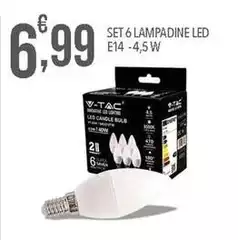 V-tac - Set 6 Lampadine Led E14 V-tac - Set 6 Lampadine Led E14
