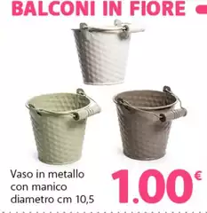 Balconi - Vaso In Metallo Con Manico Diametro