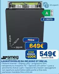 Smeg - Lavastoviglie Da Incasso ST 352 AL