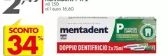 Mentadent - Doppio Dentifricio 2x75ml