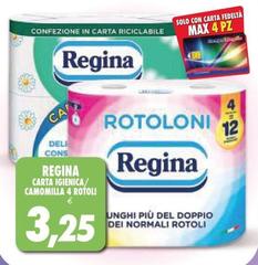 Regina - Carta Igienica/ Camomilla 4 Rotoli Regina - Carta Igienica/ Camomilla 4 Rotoli
