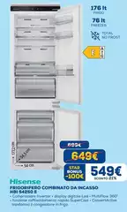 Hisense - Frigorifero Combinato Da Incasso H18 562DE Hisense - Frigorifero Combinato Da Incasso H18 562DE