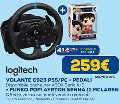 Logitech - Volante G923 PS5/PC + pedali +funko Pop! Ayrton Senna 11 Mclaren