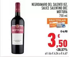 Mottura - Negroamaro Del Salento IGT, Salice Salentino DOC