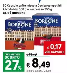 Caffe borbone - 50 Capsule Caffè Miscela Decisa Compatibili A Modo Mio O Nespresso