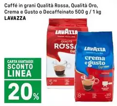 Lavazza - Caffé In Grani Qualità Rossa, Qualità Oro, Crema E Gusto O Decaffeinato