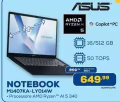 Asus - Notebook M1407KA-LY014W