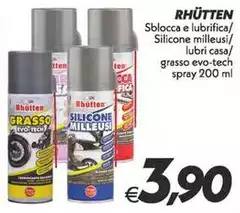 Rhütten - Sblocca E Lubrifica/ Silicone Milleusi/ Lubri Casa/ Grasso Evo-tech Spray