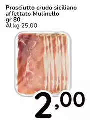 Prosciutto Crudo Siciliano Affettato Mulinello Prosciutto Crudo Siciliano Affettato Mulinello