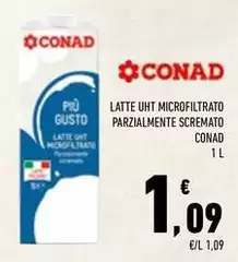 Conad - Latte UHT Microfiltrato Parzialmente Scremato