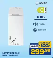 Indesit - Lavatrice Slim BTWL60400IT