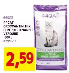 44cat - Croccantini Mix Con Pollo Manzo Verdure 44cat - Croccantini Mix Con Pollo Manzo Verdure