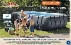 Intex - Piscina "Ultra Frame Rectangular Pools" Con Filtro A Sabbia Intex - Piscina "Ultra Frame Rectangular Pools" Con Filtro A Sabbia