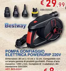 Bestway - Pompa Gonfiaggio Elettrica Powergrip 220V Bestway - Pompa Gonfiaggio Elettrica Powergrip 220V