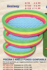 Bestway - Piscina 3 Anelli Fondo Gonfiabile Bestway - Piscina 3 Anelli Fondo Gonfiabile