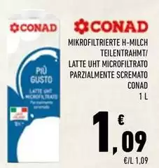 Conad - Latte UHT Microfiltrato Parzialmente Scremato