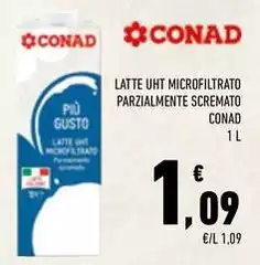 Conad - Latte UHT Microfiltrato Parzialmente Scremato