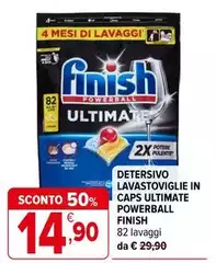 Finish - Detersivo Lavastoviglie In Caps Ultimate Powerball