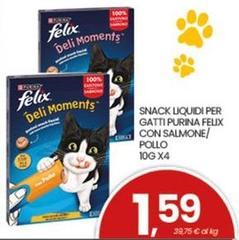 Purina - Snack Liquidi Per Gatti Felix Con Salmone/Pollo