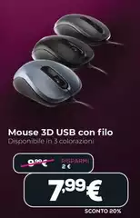Mouse 3d Usb Con Filo
