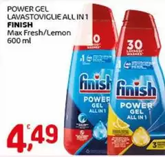 Finish - Power Gel Lavastoviglie All In 1 Max Fresh/Lemon