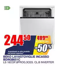Beko - Lavastoviglie Incasso BDIN38651C