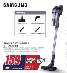 Samsung - VS15A6031R4 Aspirapolvere A Bastone Batteria Secco Ciclonico Senza Sacchetto 0,8 L 410 W Viola Samsung - VS15A6031R4 Aspirapolvere A Bastone Batteria Secco Ciclonico Senza Sacchetto 0,8 L 410 W Viola