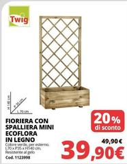 Gelo - Fioriera Con Spalliera Mini Ecoflora In Legno