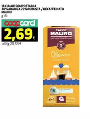 Espresso - 18 Cialde Compostabili 30% Arabica 70% Robusta / Decaffeinato